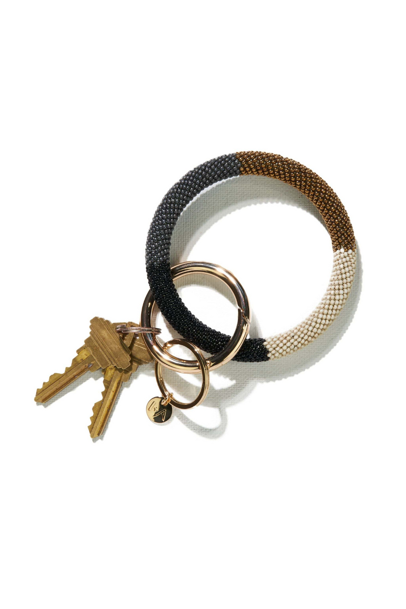      Ink-Alloy-black-and-white-Beaded-Key-Ring