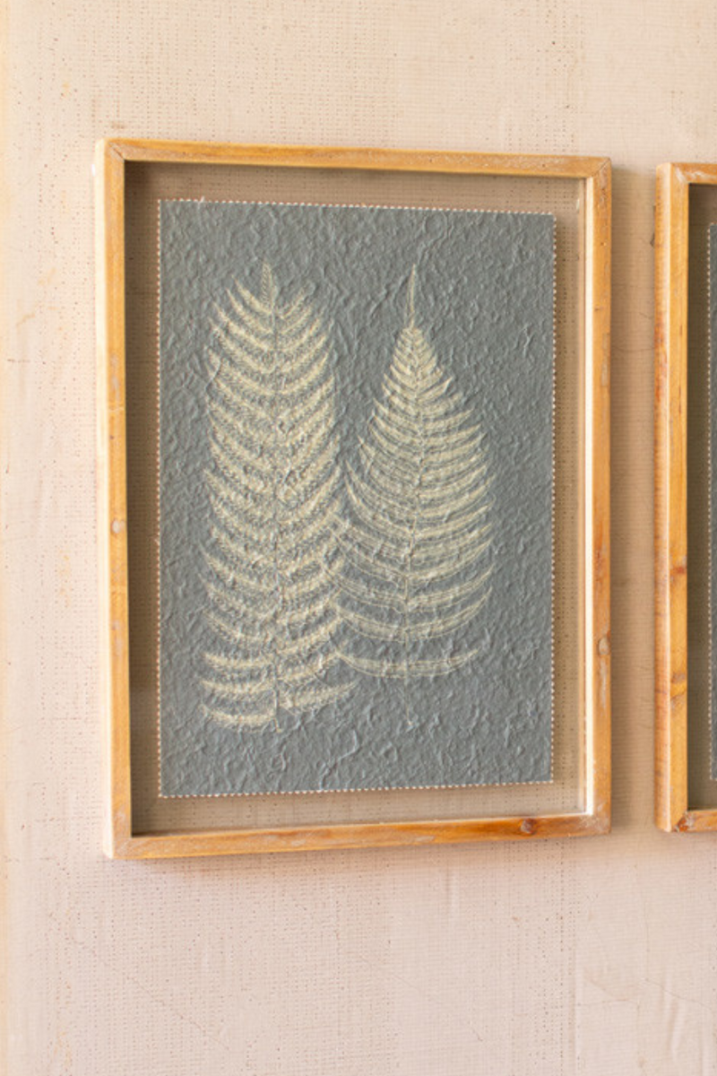 Kalalou-Framed-Antique-Teal-Fern-Wall-Print