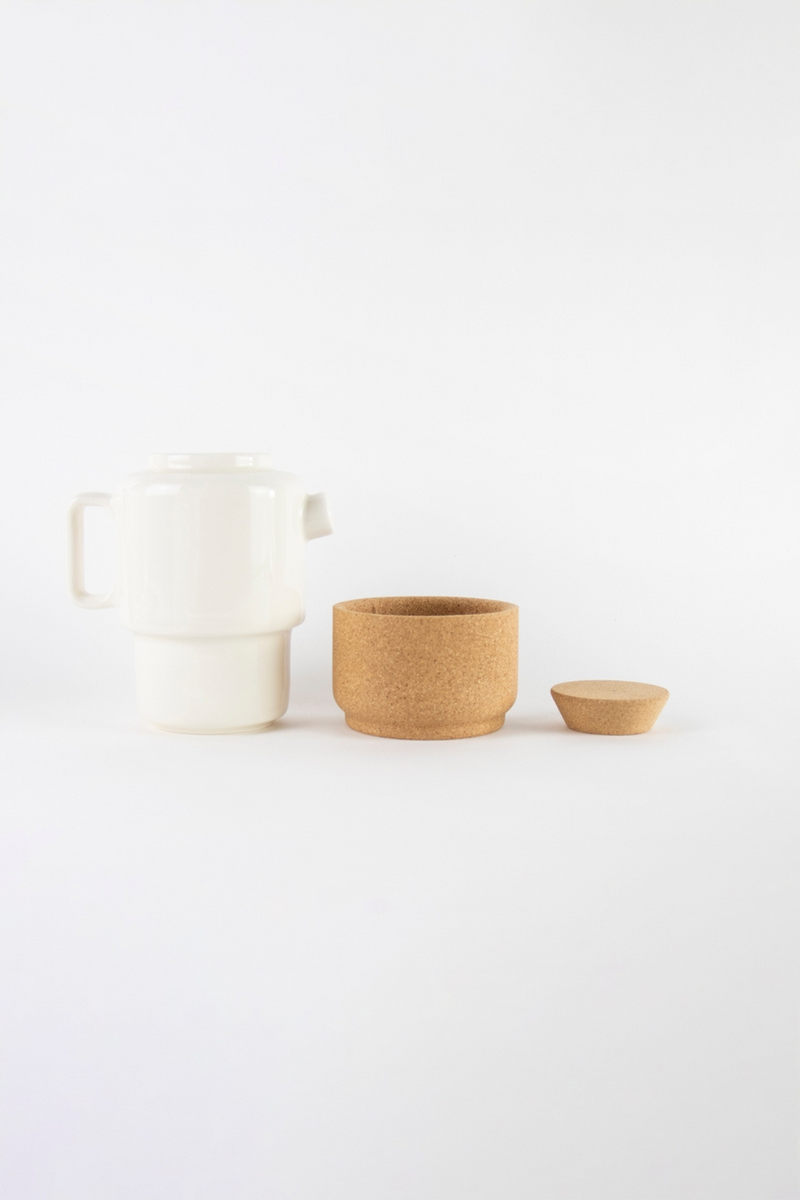 Ceramic + Cork Tea for Two Set