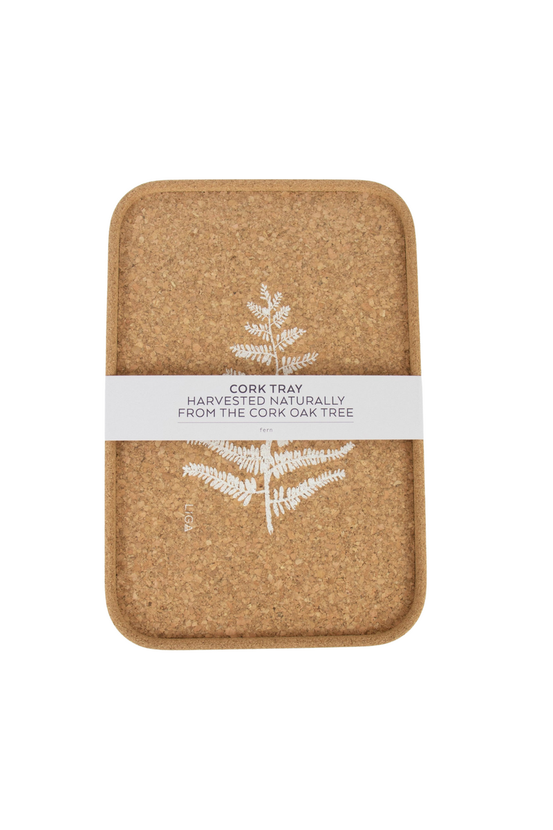 Fern Natural Cork Tray