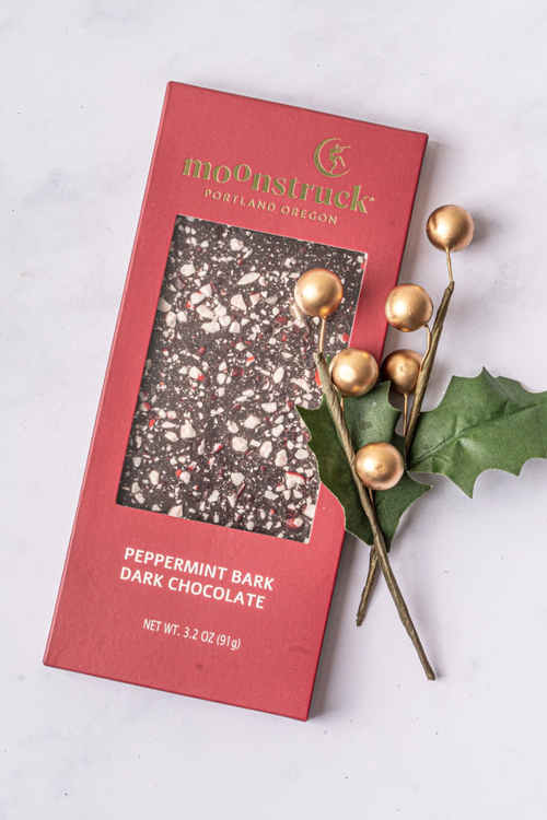 Moonstruck Peppermint Bark Dark Chocolate Bar