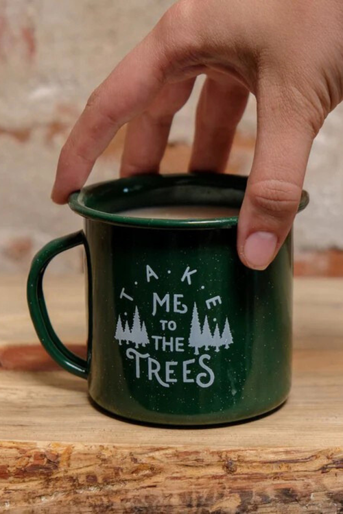 Take Me to the Trees Green Camp Mug