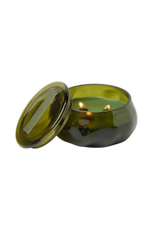 Basalt Green Glass Candle