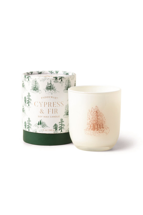 Cypress + Fir Opaque Glass Boxed Candle