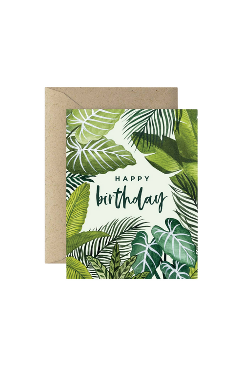 Foliage Frame Birthday Greeting Card