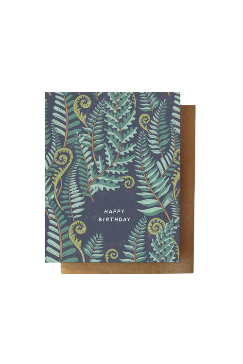 Forest Fern Birthday Greeting Card