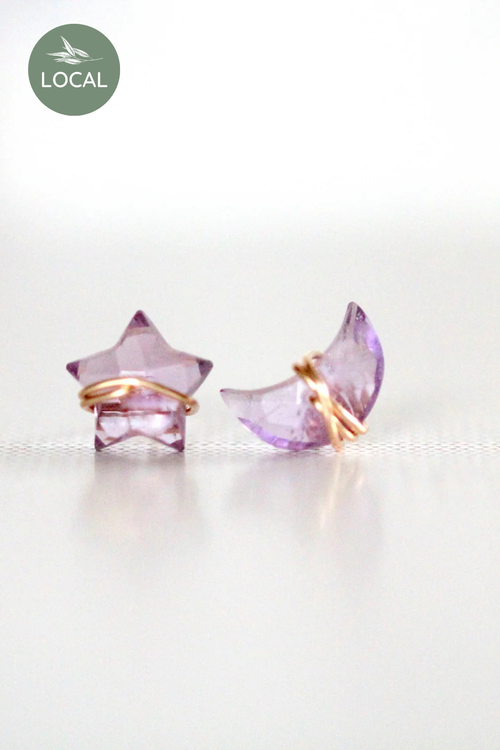 Gemstone Stars + Moons Studs