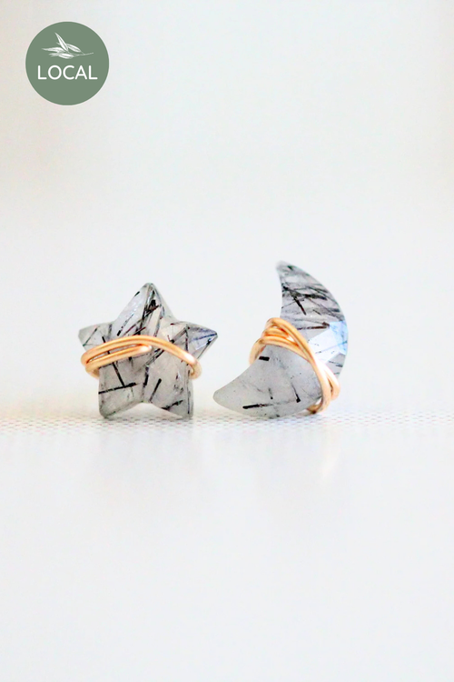 Gemstone Stars + Moons Studs