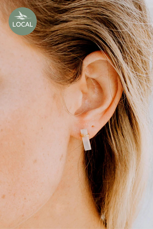 Moonstone Bar Studs