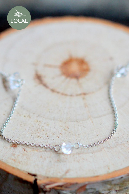 Herkimer Diamond Draped Necklace