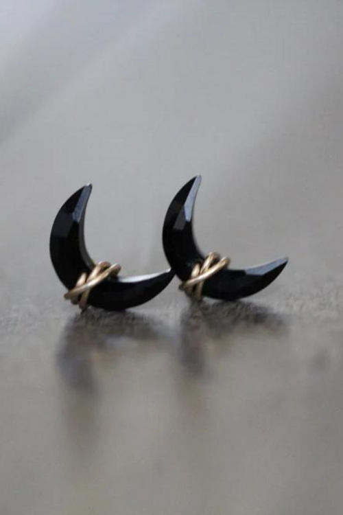 Moonbeam Stud Earrings-Saressa Designs-ECOVIBE