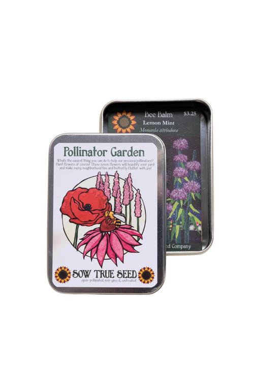Sow True Seed Pollinator Flower Garden Collection Tin