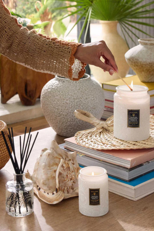 Tahitian Coconut Vanilla Glass Candle