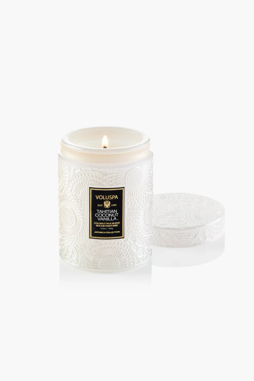 Tahitian Coconut Vanilla Glass Candle