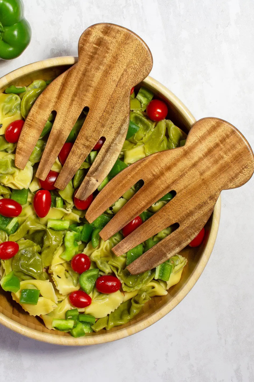 Olive Wood Salad Hands Serving Set