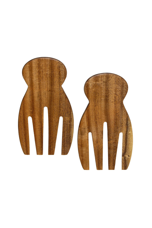 Olive Wood Salad Hands Serving Set