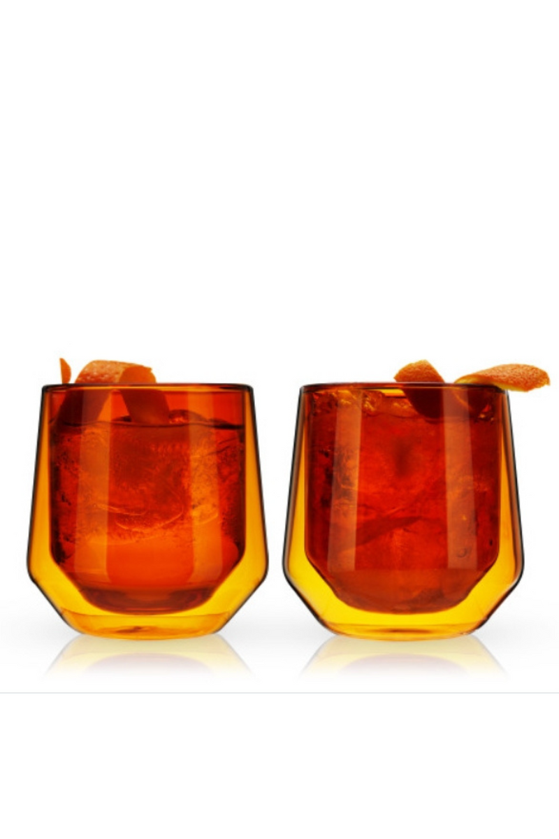 Viski-Aurora-Double-Walled-Glass-Tumblers-Amber