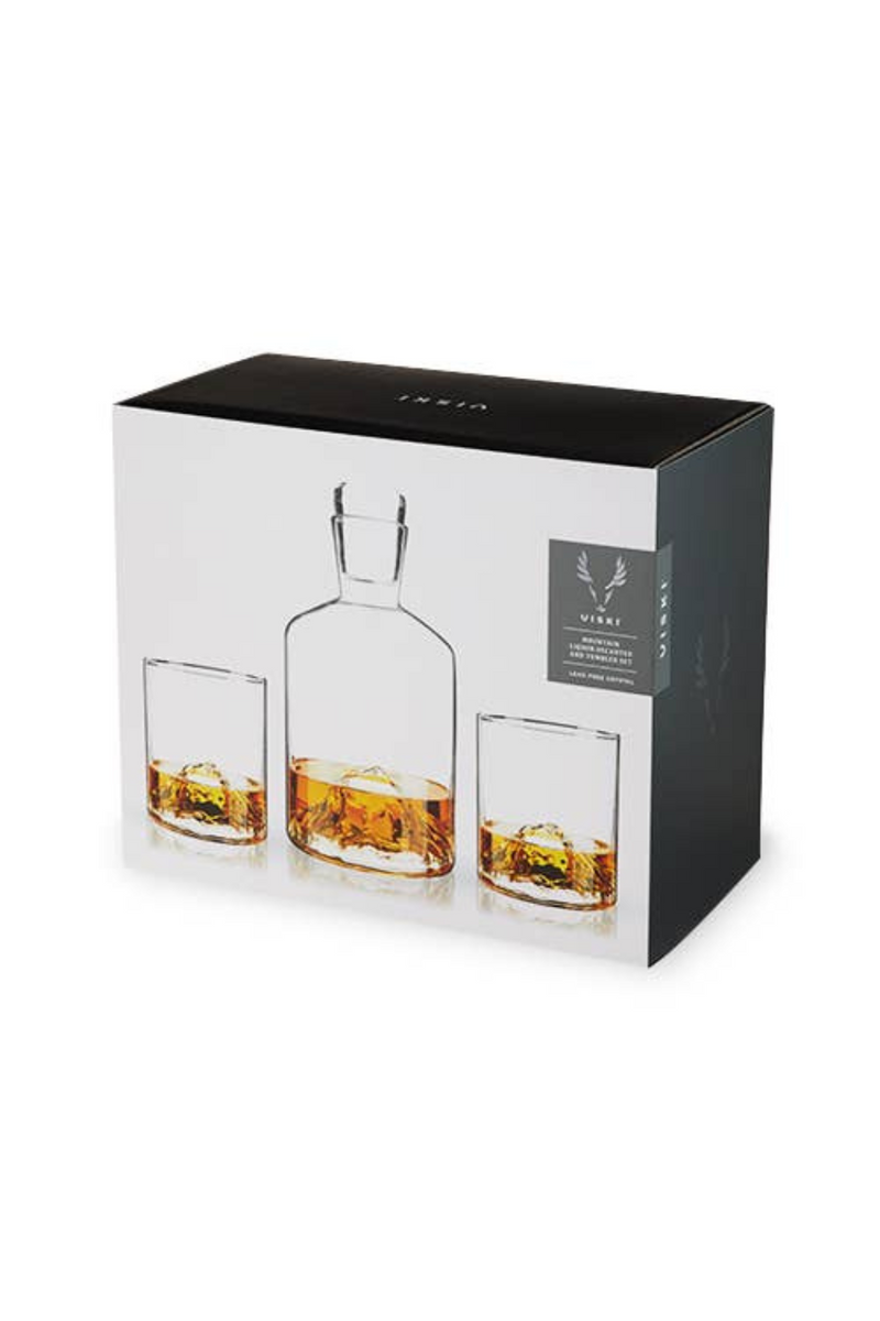 Viski-Mountain-Themed-Crystal-Decanter-and-Tumblers-Set-Set-of-3