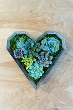 3 of 3:Wood Heart Succulent Arrangement