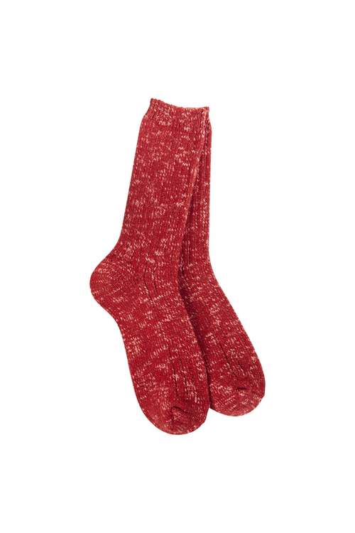 Cotton Slub Marled Crew Socks