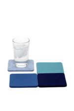 4 of 16:Graf Lantz Multicolored Square Felt Coaster Set