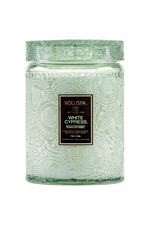 7 of 7:White Cypress Glass Candle