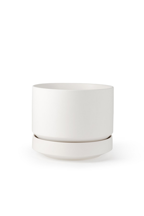 White Round Two Planter-LBE Design-ECOVIBE
