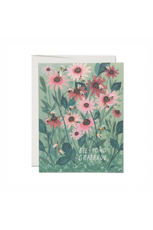 Red Cap Bee-Yond Grateful Greeting Card