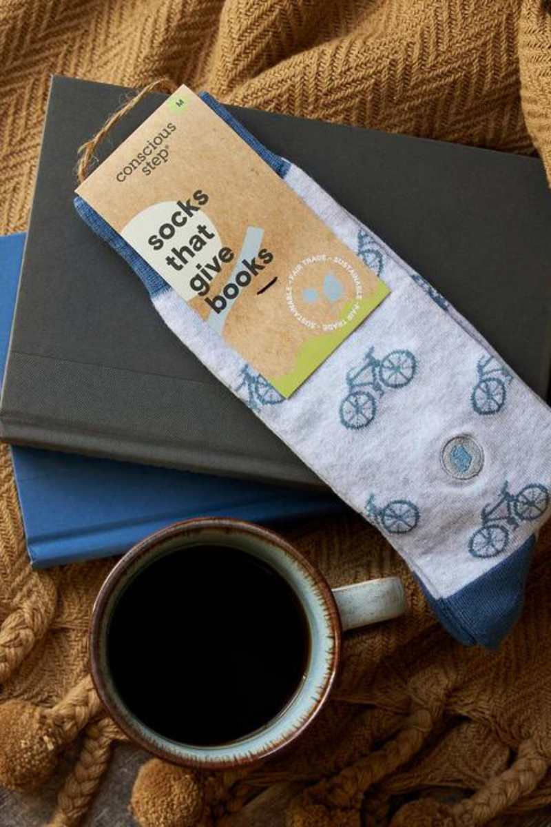 Conscious-Step-Socks-that-Give-Books-Grey-Bicycles