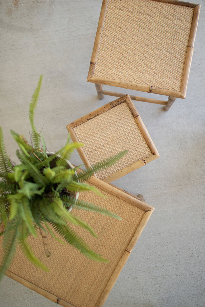 Kalalou Bamboo Square Nesting Table
