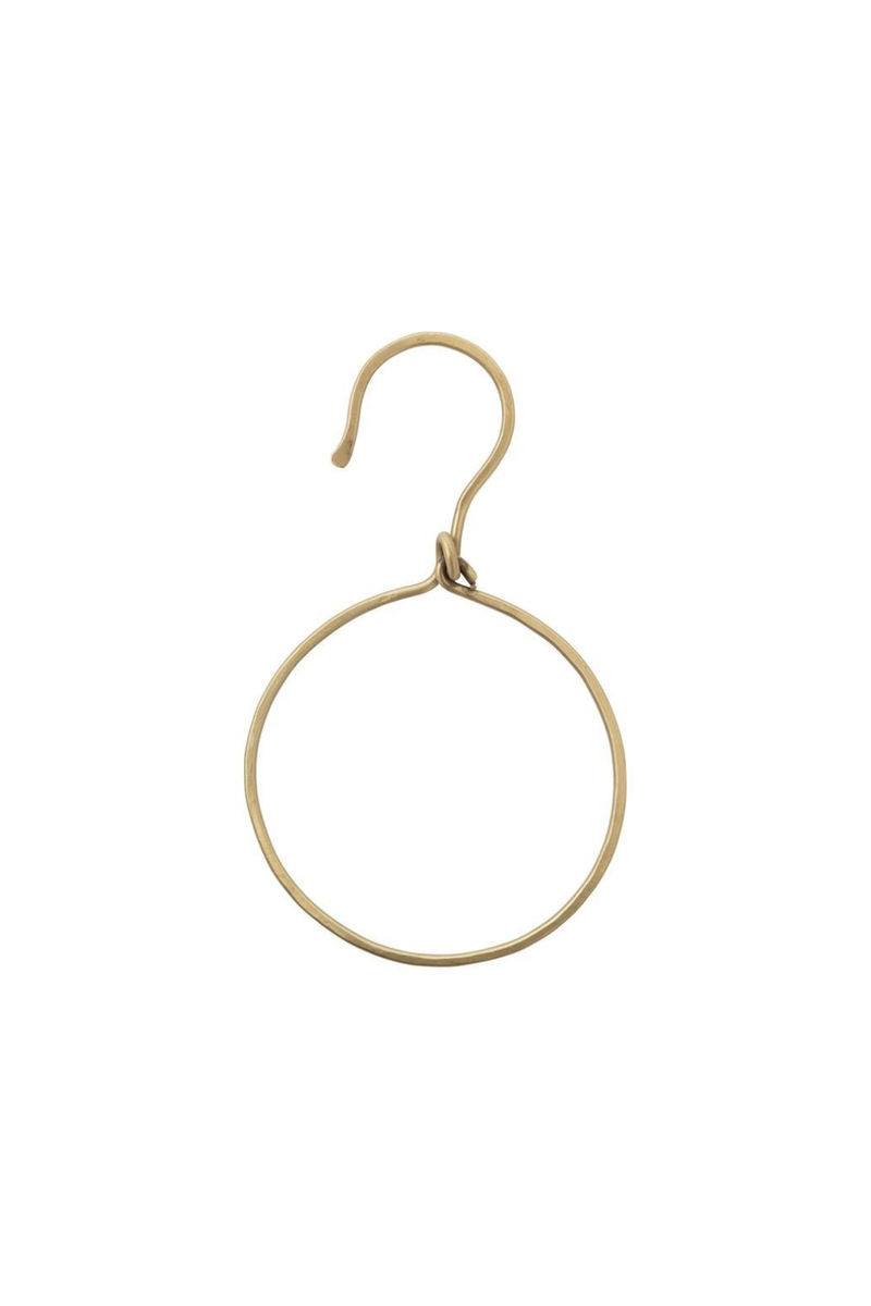 Creative Co-op Brass Metal Ring with Hook