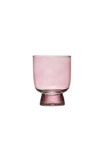 Creative Co-op Footed Drinking Glass in Mauve