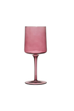 Creative Co-op Stemmed Wine Glass in Mauve