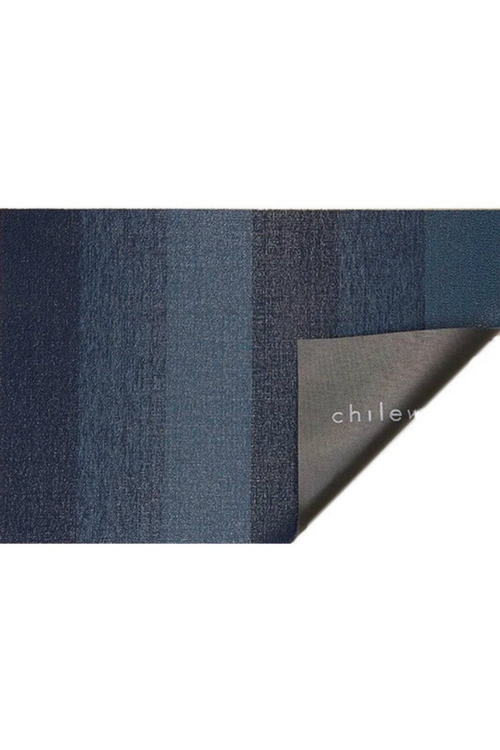 Bay Blue Marbled Stripe Shag Mat-Chilewich-ECOVIBE