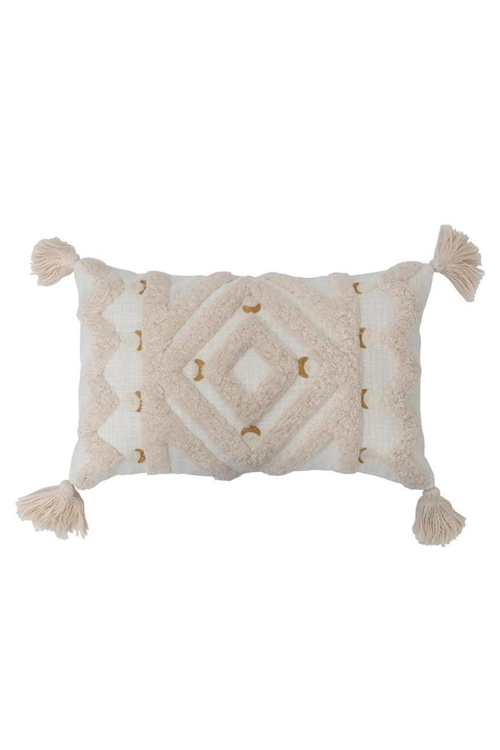 Creative Co-op Arusha Tufted Embroidered Lumbar Pillow
