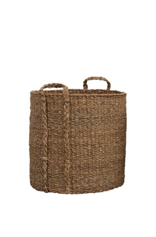 Creative Co-op Woven Seagrass Handled Basket- Large DF3917