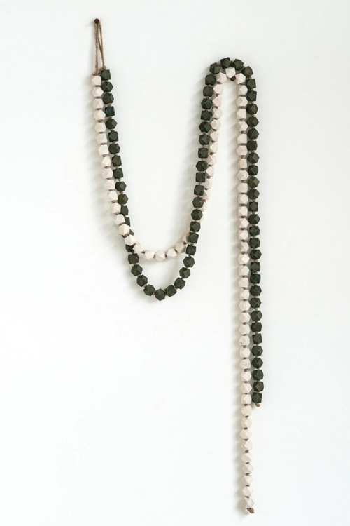 Creative Co-Op Wood Geometric Bead Garland