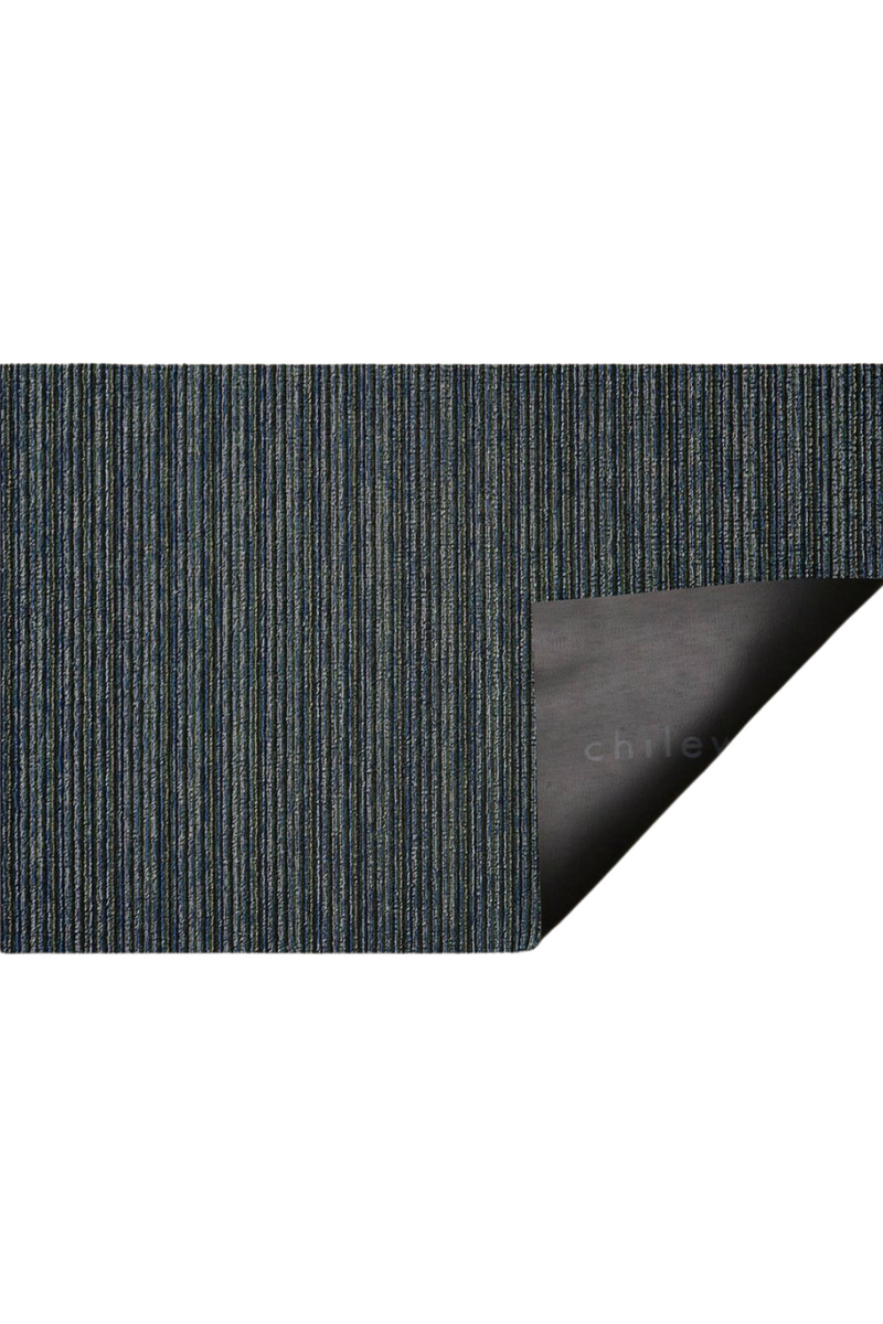 Chilewich Shag Mat - 18 x 28 Doormat Skinny Stripe Forest