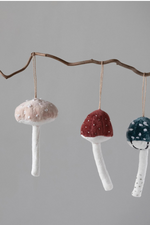 Creative Co-Op Velvet Embroidered Mushroom Ornament