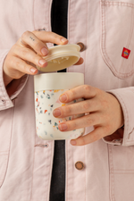 3 of 3:Terrazzo Cream Porter Travel Mug