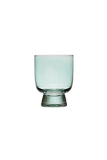 Creative Co-op Footed Drinking Glass in Sage