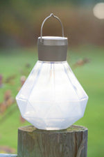 Allsop Outdoor Solar Glass Gem Light Milk