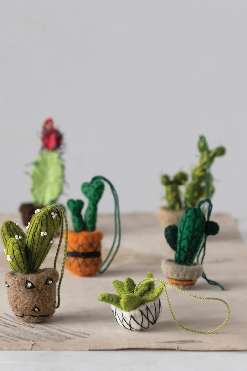 Potted Cactus Wool Felt Ornament