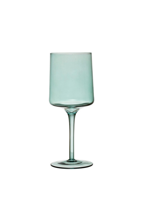 Creative Co-op Stemmed Wine Glass in Sage