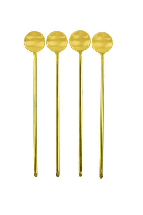 Be Home Gold Thin Long Spoons, Set of 4