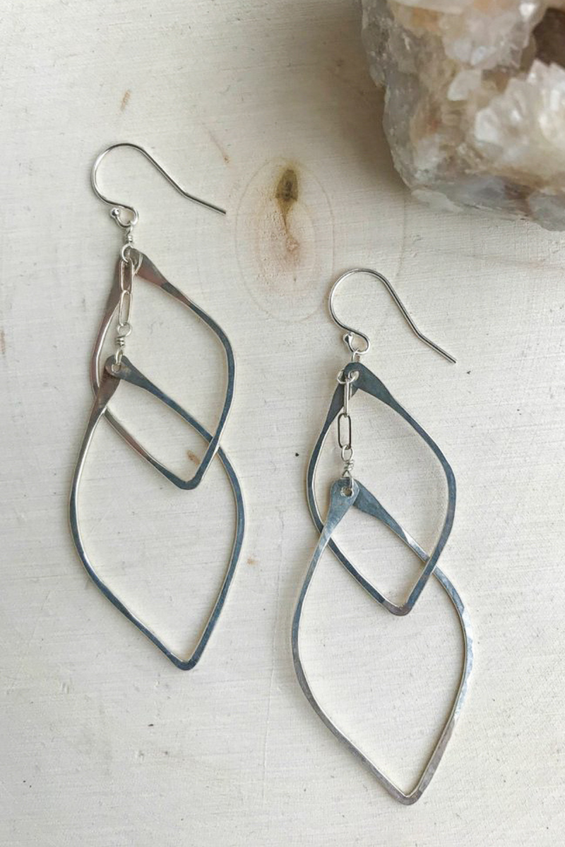Elysium Double Lotus Earrings Silver