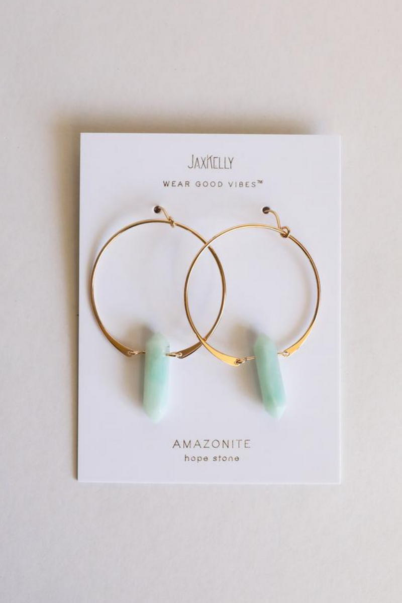 JaxKelly Stone Hoop Earrings