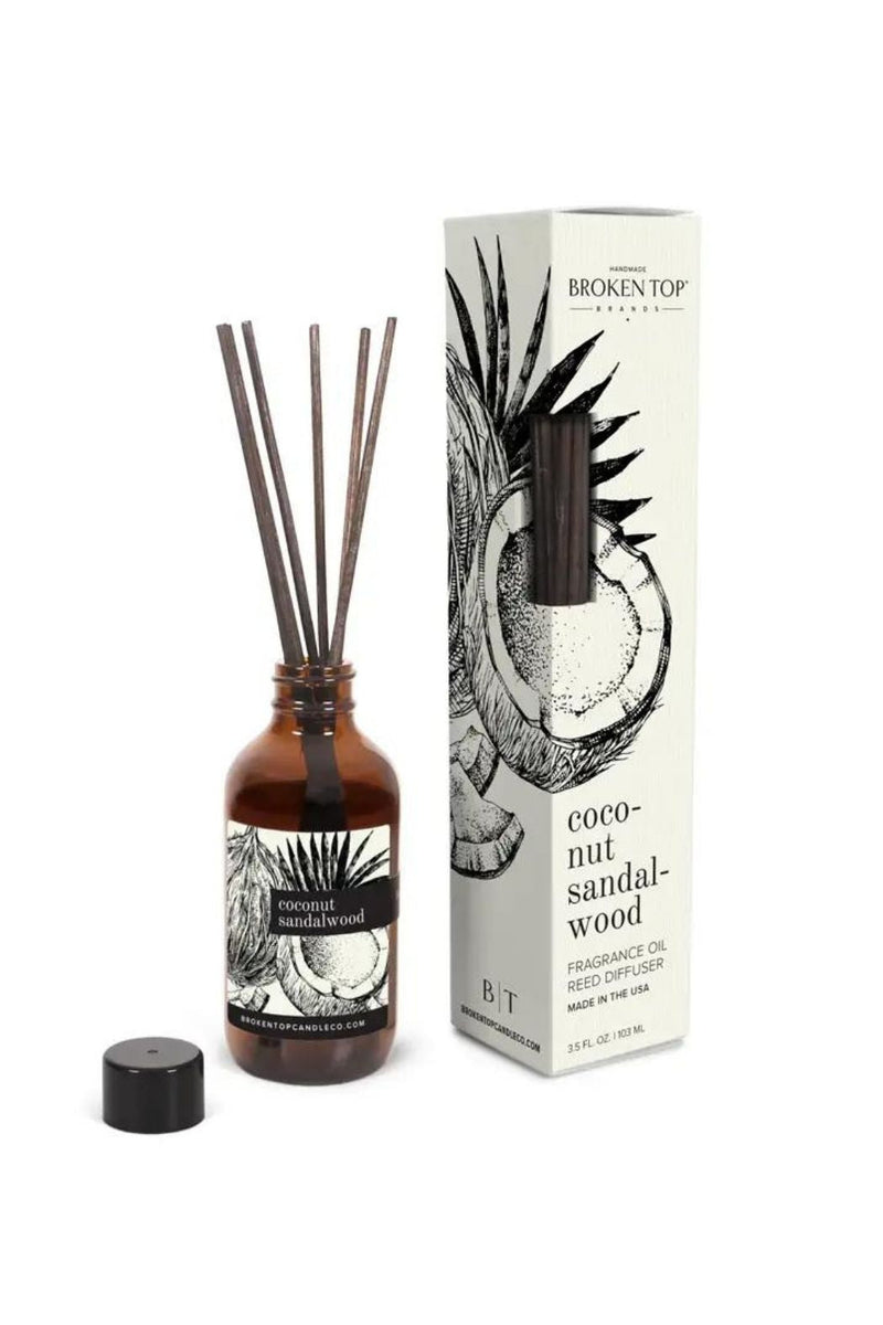 Coconut Sandalwood Reed Diffuser-Broken Top Candle Co.-ECOVIBE