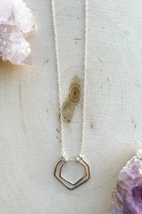 Double Hexagon Necklace