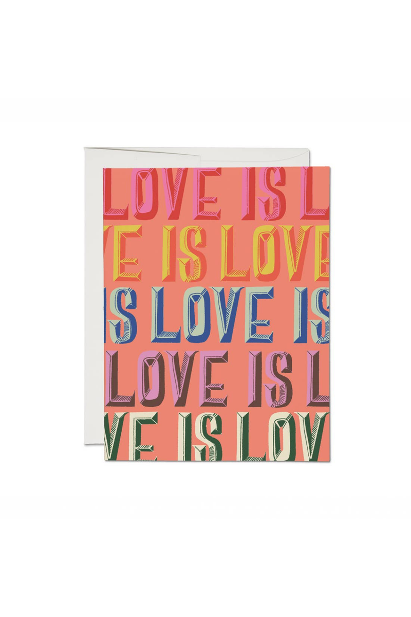 Red Cap Love is Love Rainbow Greeting Card